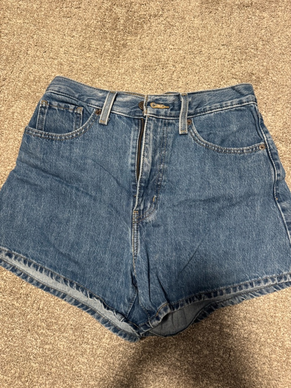 Levi's Classic Blue Denim High-Waist Shorts